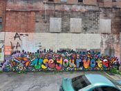 Beka Butts & Gina Elizabeth Franco<br/>2020 - 2022<br/><span style= "font-size: 6pt">33.755310502834135, -84.38044618283838</span> Street Art Mural formerly in Downtown Atlanta by Beka Butts & Gina Elizabeth Franco featuring "use your vote"