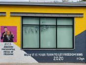 Chozen<br/>2020 - 2023<br/><span style= "font-size: 6pt">33.75674788337013, -84.3642984453448</span> Street Art Mural formerly in Inman Park Atlanta by Chozen featuring the history of John Lewis