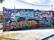 Various Artists<br/>2015 - 2021<br/><span style= "font-size: 6pt">33.76147276462642, -84.36508352573752</span> Graffiti Wall formerly in Old Fourth Ward Atlanta by various Artists
