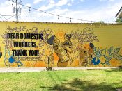 Charity Hamidullah<br/>2020 - 2022<br/><span style= "font-size: 6pt">33.74380020667784, -84.4380402994033</span> Street Art Mural formerly in Westview Atlanta by Charity Hamidullah thanking domestic workers