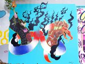 Ting<br/>2020 - 2024<br/><span style= "font-size: 6pt">33.75098386602548, -84.36769956999785</span> Street Art Mural formerly in Cabbagetown Atlanta by Ting featuring two hands