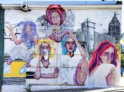 Artist ?<br/>2020 - 2021<br/><span style= "font-size: 6pt">33.77407043732462, -84.36464289656695</span> Street Art Mural on the BeltLine in Virginia-Highland Atlanta by an unknown artist featuring five women