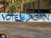 Artist ?<br/>2021 - 2025<br/><span style= "font-size: 6pt">33.75154935546992, -84.40226738874847</span> Street Art Mural formerly in Castleberry Hill Atlanta by an unknown Artist featuring Martin Luther King Jr. and "Vote Again"