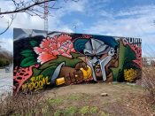 Wes Holland<br/>2021 - 2024<br/><span style= "font-size: 6pt">33.764853270282714, -84.3599231778297</span> Street Art Mural formerly in Old Fourth Ward Atlanta by Wes Holland memorializing MF DOOM