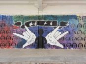 SCAD<br/>2021 - 2021<br/><span style= "font-size: 6pt">33.735225, -84.409796</span> Street Art Mural formerly at the MET in Adair Park Atlanta by SCAD students featuring two hands