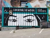 Sanithna Phansavanh<br/>2021 - 2023<br/><span style= "font-size: 6pt">33.773774,-84.363826</span> Street Art Mural formerly in Poncey-Highland Atlanta by Sanithna Phansavanh featuring "Stop Asian Hate"