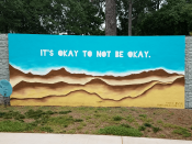 Katie Bush<br/>2018 - 2019<br/><span style= "font-size: 6pt">33.862819584015114, -84.36838647315619</span> Street Art Mural formerly on Path 400 in Buckhead Atlanta by Katie Bush featuring "It's okay not to be okay"