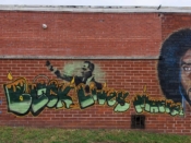 @young_gunz555<br/>2021 - 2022<br/><span style= "font-size: 6pt">33.76582557722461, -84.40482774731727</span> Street Art Mural formerly in English Avenue Atlanta by @young_gunz555 featuring Martin Luther King Jr. and "Black Lives Matter"