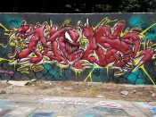 Nels Guzman<br/>2018 - 2018<br/><span style= "font-size: 6pt">33.7645608061869, -84.35952002080678</span> Graffiti Piece formerly in Old Fourth Ward Atlanta by Nels Guzman