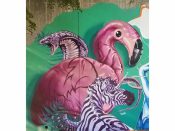 Nick Benson<br/>2018 - 2021<br/><span style= "font-size: 6pt">33.751875, -84.364890</span> Street Art Mural formerly in Cabbagetown Atlantaby Nick Benson featuring a flamingo