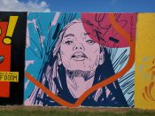 Sanithna Phansavanh<br/>2021 - 2022<br/><span style= "font-size: 6pt">33.752517265991436, -84.36233663878046</span> Street Art Mural formerly in Cabbagetown Atlanta by Sanithna Phansavanh featuring a face