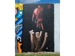 Nate Frost<br/>2021 - 2025<br/><span style= "font-size: 6pt">33.75247153725855, -84.36254283397615</span> Street Art Mural in Cabbagetown Atlanta by Nate Frost featuring a bird