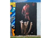 Nate Frost<br/>2021 - 2025<br/><span style= "font-size: 6pt">33.75247153725855, -84.36254283397615</span> Street Art Mural formerly in Cabbagetown Atlanta by Nate Frost featuring a bird