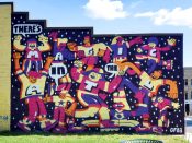 George F. Baker III<br/>2021 - 2025<br/><span style= "font-size: 6pt">33.75132479553177, -84.39343501578892</span> Street Art Mural formerly in SW Downtown Atlanta by George F. Baker III featuring "There's magic in the ATL"