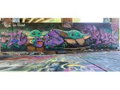 Nels Guzman and Chris Veal<br/>2020 - 2021<br/><span style= "font-size: 6pt">33.764697688657655, -84.35951263562616</span> Graffiti piece formerly on the Atlanta BeltLine in Old Fourth Ward by Nels Guzman and Chris Veal featuring baby Yoda