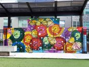 Lela Brunet & Janice Rago<br/>2021 - 2025<br/><span style= "font-size: 6pt">33.75529436440241, -84.36522449977711</span> Street Art Mural formerly on the BeltLine in Old Fourth Ward Atlanta by Lela Brunet & Janice Rago featuring butterflies