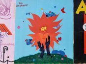 Noe' Alarcon<br/>2021 - 2022<br/><span style= "font-size: 6pt">33.75248548692126, -84.36247007867468</span> Street Art Mural formerly in Cabbagetown Atlanta by Noe' Alarcon featuring an orange face and flowers