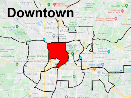 Map of street art, murals, and graffiti in Downtown Atlanta