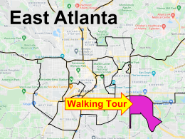 Map of street art, murals, and graffiti in the Atlanta neighborhood of East Atlanta and East Atlanta Village