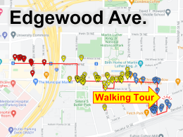 Map of street art, murals, and graffiti in the Atlanta neighborhood of Edgewood Avenue