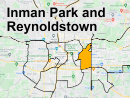 Map of street art, murals, and graffiti in the Atlanta neighborhoods of Inman Park and Reynoldstown