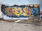 Nels Guzman<br/>2019 - 2022<br/><span style= "font-size: 6pt">33.75197087572175, -84.37006825647676</span> Graffiti piece formerly in Old Fourth Ward Atlanta by Nels Guzman