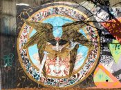 Gabeaux (Brittany Baum)<br/>2021 - 2022<br/><span style= "font-size: 6pt">33.75148465577748, -84.36657451093197</span> Street Art Mural formerly in Cabbagetown Atlanta by Gabeaux (Brittany Baum) featuring a skeleton with wings