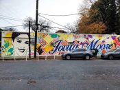 Tommy Bronx<br/>2021 - 2026<br/><span style= "font-size: 6pt">33.7389650509667, -84.36789957455474</span> Street Art Mural formerly in Grant Park Atlanta by Tommy Bronx featuring Jovita Moore