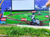 Artist ?<br/>2022 - 2023<br/><span style= "font-size: 6pt">33.72925234921486, -84.40152262872185</span> Street Art Mural formerly in Pittsburgh Atlanta by an unknown artist featuring Hank Aaron