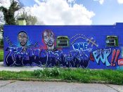 Artist ?<br/>2022 - 2023<br/><span style= "font-size: 6pt">33.72925234921486, -84.40141852092904</span> Street Art Mural formerly in Pittsburgh Atlanta by an unknown artist featuring two faces