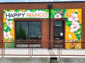 Killamari<br/>2022 - 2024<br/><span style= "font-size: 6pt">33.802502239807595, -84.42937886542201</span> Street Art Mural formerly in Upper West Side Atlanta by Killamari featuring a baby bottle and flowers