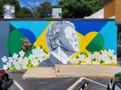 Sydney Compeau<br/>2022 - 2022<br/><span style= "font-size: 6pt">33.773485652711294, -84.35894808199427</span> Street Art Mural formerly in Poncey-Highland Atlanta by Sydney Compeau featuring Jimmy Carter