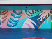 Nura Aminah<br/>2022 - 2026<br/><span style= "font-size: 6pt">33.76748609551363, -84.34935992005182</span> Street Art Mural formerly in Little Five Points Atlanta by Nura Aminah featuring plant images