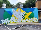 Sydney Compeau<br/>2022 - 2022<br/><span style= "font-size: 6pt">33.773512657525465, -84.35894076394314</span> Street Art Mural formerly in Poncey-Highland Atlanta by Sydney Compeau featuring a dove