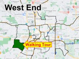 Map of street art, murals, and graffiti in the Atlanta neighborhood of West End