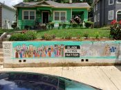 Nicholas Bedford<br/>2022 - 2024<br/><span style= "font-size: 6pt">33.76670011015232, -84.36898400816345</span> Street Art Mural formerly in Old Fourth Ward Atlanta by Nicholas Bedford featuring several people carrying signs