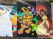 Yoyocam (Cameron Moore)<br/>2022 - 2024<br/><span style= "font-size: 6pt">33.75157292103395, -84.3661929666996</span> Street Art Mural formerly in Cabbagetown Atlanta by Yoyocam (Cameron Moore) featuring a tiger holding a Sword