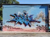 Artist ?<br/>2022 - 2023<br/><span style= "font-size: 6pt">33.766884054657375, -84.34976571159328</span> Graffiti Piece formerly in Little Five Points Atlanta by an unknown writer