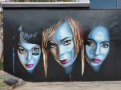 Dan Stone<br/>2022 - 2024<br/><span style= "font-size: 6pt">33.73643944472694, -84.38475868362613</span> Street Art Mural formerly in Summerhill Atlanta by Dan Stone featuring the TLC Fan Mail Album Cover