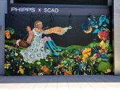 Kent Knowles<br/>2023 - 2024<br/><span style= "font-size: 6pt">33.85343096922283, -84.3630070749271</span> Street Art Mural formerly in Buckhead Atlanta by Kent Knowles featuring a woman with a scarf