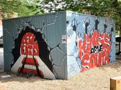 Dr. Dax (Dax Rudnak)<br/>2022 - 2023<br/><span style= "font-size: 6pt">33.76216114448278, -84.36059512791125</span> Street Art Mural formerly on the BeltLine in Old Fourth Ward Atlanta by Dr. Dax (Dax Rudnak) featuring the Atlanta United Football Club