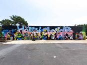 Enoch Waters<br/>2023 - 2025<br/><span style= "font-size: 6pt">33.79489794328159, -84.263604693579</span> Street art mural formerly in Scottdale, Georgia by Enoch Waters featuring various cartoon characters