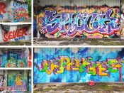 Mad Society Kings (Various Artists)<br/>2023 - 2024<br/><span style= "font-size: 6pt">33.72235078971775, -84.38653885236786</span> Graffiti Pieces formerly on the BeltLine in Chosewood Park Atlanta by various writers of Mad Society Kings