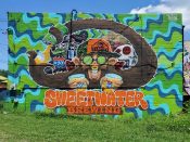 Big Teeff<br/>2023 - 2024<br/><span style= "font-size: 6pt">33.763172548059785, -84.351685598302</span> Street Art Mural formerly in Little Five Points Atlanta by Big Teeff featuring a man with a hat and a long beard