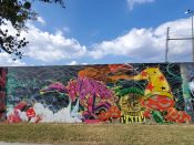 Wombat Fire and Michi Meko<br/>2023 - 2025<br/><span style= "font-size: 6pt">33.75250591407515, -84.3623413801802</span> Street Art Mural formerly in Cabbagetown Atlanta by Wombat Fire and Michi Meko featuring Horses and a skull