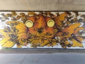 Rising Red Lotus (Brandon Sadler)<br/>? - 2017<br/><span style= "font-size: 6pt">33.78117712008592, -84.3678271662556</span> Street Art Mural formerly on the Atlanta BeltLine in Virginia-Highlang Atlanta by Rising Red Lotus (Brandon Sadler) featuring goldfish