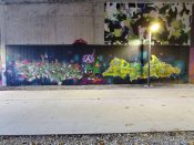 Tares and ?<br/>2023 - 2025<br/><span style= "font-size: 6pt">33.808767540507425, -84.37761634060689</span> Graffiti pieces formerly on the BeltLine in Buckhead Atlanta by Tares and an unknown writer featuring Daffy Duck and Martin the Martian.