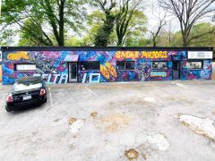 Jamal Sullivan<br/>2023 - 2026<br/><span style= "font-size: 6pt">33.81338214927638, -84.46907469629124</span> Street Art Mural formerly in Riverside Atlanta by Jamal Sullivan featuring space aliens