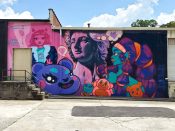 Smeesh, Nicole Marizalde, and Drew Borders<br/>2024 - 2025<br/><span style= "font-size: 6pt">33.74366729406949, -84.43895132303867</span> Street Art Mural formerly in Westview Atlanta by Smeesh, Nicole Marizalde, and Drew Borders featuring three women.