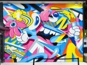 Greg Mike<br/>2024 - 2025<br/><span style= "font-size: 6pt">33.74209677157275, -84.3481223502874</span> Street Art Mural formerly in East Atlanta by Greg Mike featuring Larry Loudmouf.